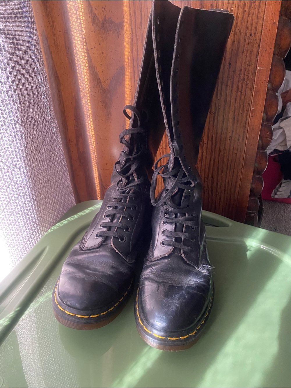Dr. Martens Women's Black Lace-Up Tall Leather Boots